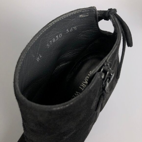Wow! Stuart Weitzman Black Suede Ankle Boots - Picture 6 of 10